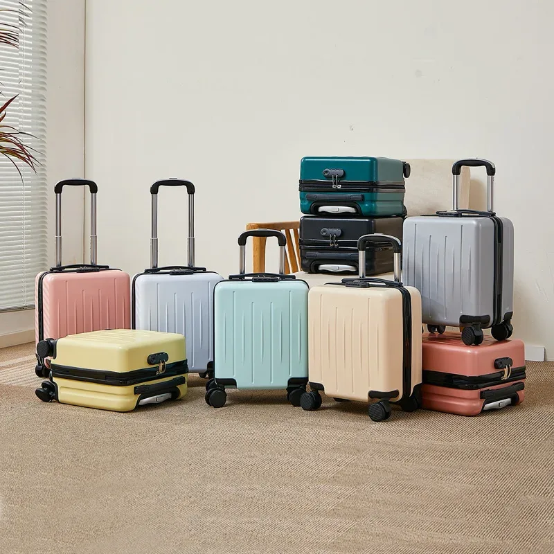 valise de voyage unisexe à roulettes pc, 14 pouces, haute qualité, à la mode, abs, mini valise d'embarquement, petite main, lu