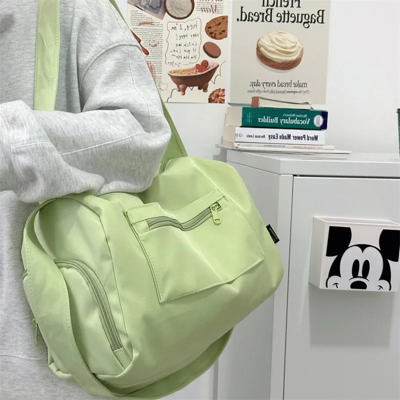 Grands sacs fourre-tout de voyage à bandoulière pour femmes, sacoche à bandoulière en toile, sacoches de sport et de Yoga, sac à main à la mode, 2024