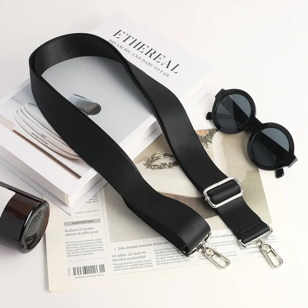 sangle de sac à bandoulière en nylon pour porte-documents pour hommes, sangle de remplacement réglable, accessoires de sac noir pour femmes
