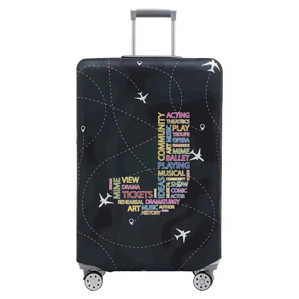 housse de valise de voyage en tissu extensible, housse de protection pour bagages de 18 à 28 pouces, série de textes