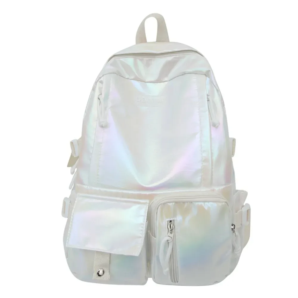 sac à dos laser créatif multi-poches, grande capacité, sac à main, sac d'école pour étudiants, sac de voyage de style coréen, sac à bandoulière, sac d'extérieur