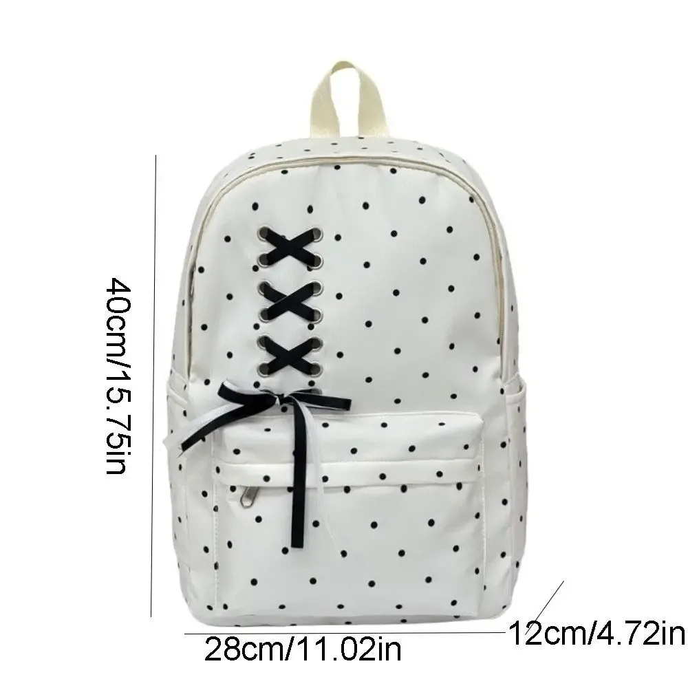 sac à dos pour ordinateur portable, sac à dos bow dot, grande capacité, sac à dos pour étudiants, sac d'école, sac à dos en polyester et nylon durable pour femmes