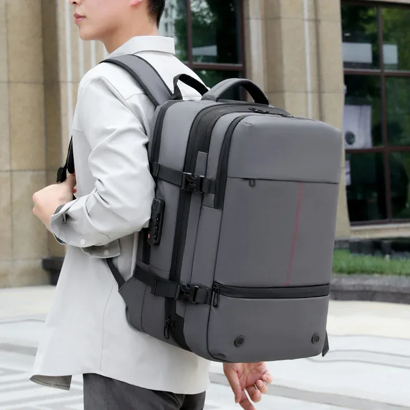 sac à dos d'affaires sous vide pour hommes, hydrofuge et extensible, sac à dos pour ordinateur portable de 15,6 pouces, sac de voyage multifonctionnel pour les déplacements