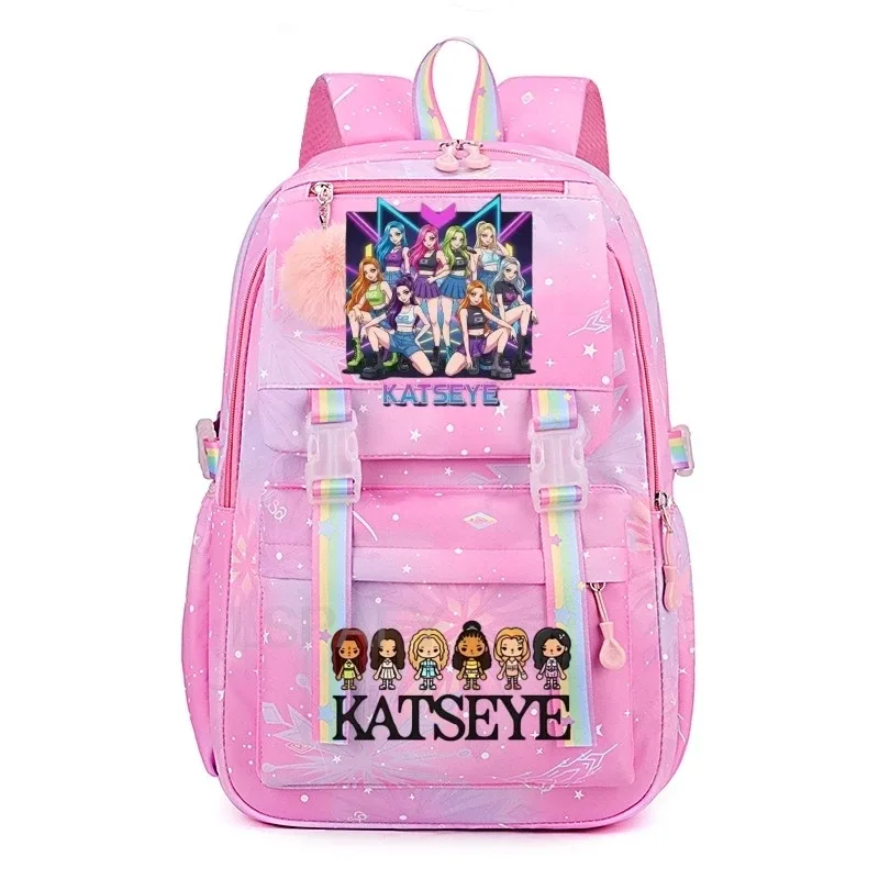 sacs d'école pour filles, sac à dos kpop katseye, sacs d'école décontractés à la mode pour adolescents, sac à dos léger pour étudiantes, sac à dos de voyage pour femmes