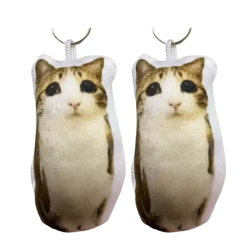 porte-clés en peluche chat mignon avec son, jouet en peluche doux, pendentif amusant pour sac à dos, cadeau pour les amis