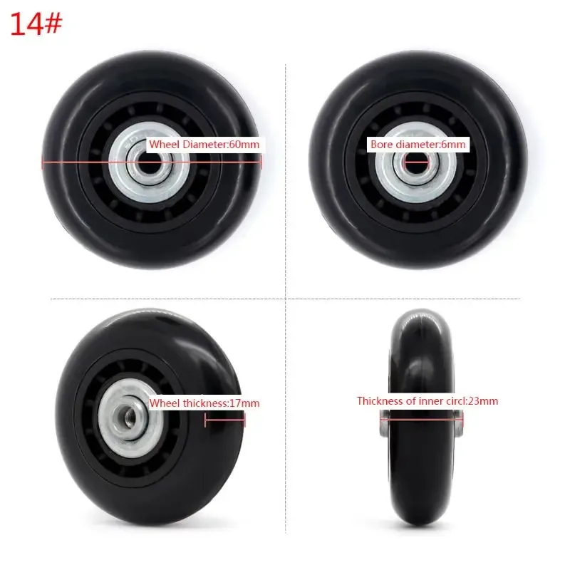 roulettes de remplacement en plastique pour valise rotative, 1 pièce