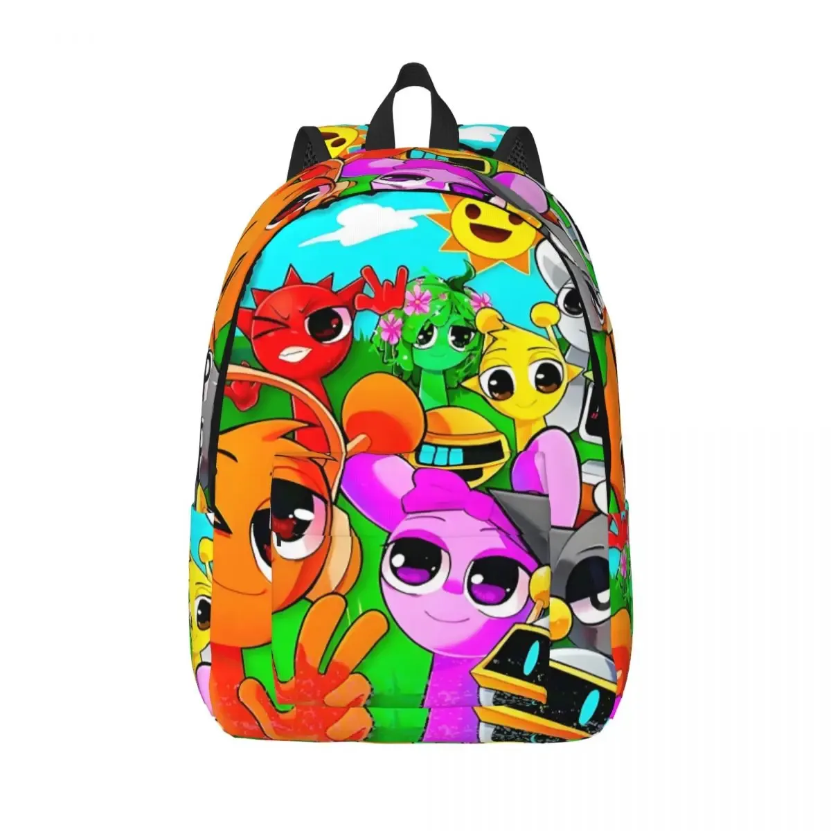 dessin animé personnalisé sprunki toile sac à dos femmes hommes sac à dos décontracté pour les sacs d'université d'école