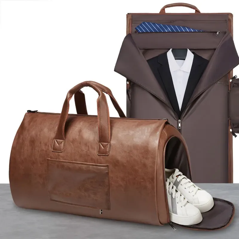 sac de rangement personnalisé en cuir pu pliable, grande capacité, pour voyage d'affaires