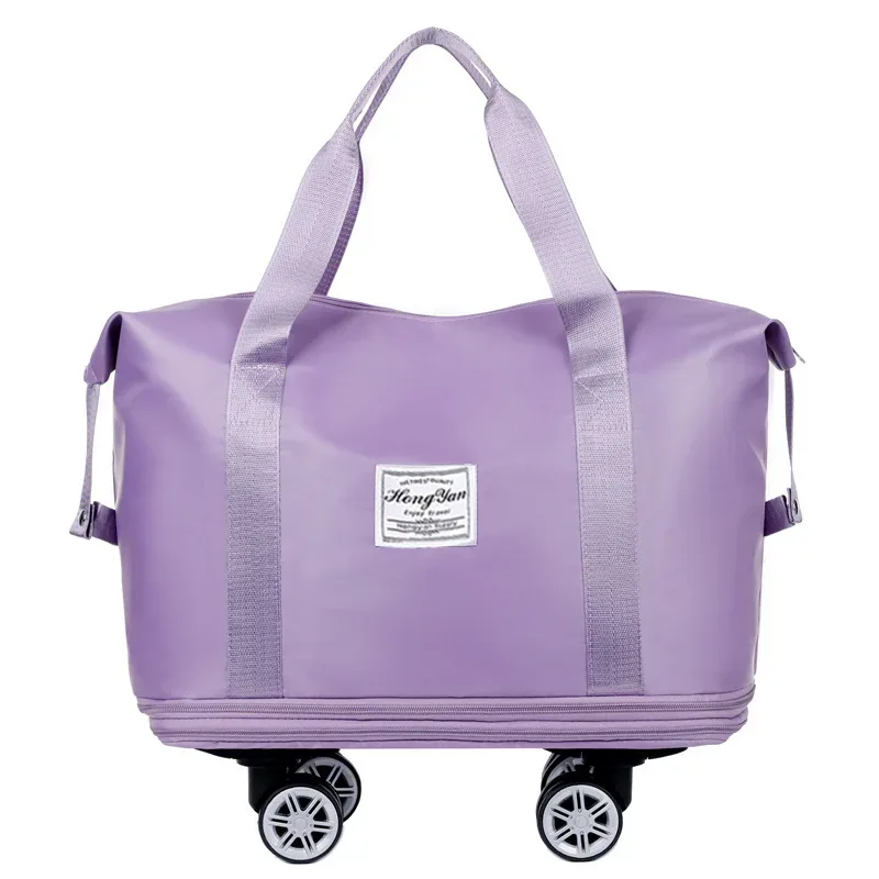 bagage extensible à roue universelle, sac de voyage léger de grande capacité avec rangement de séparation sèche et humide