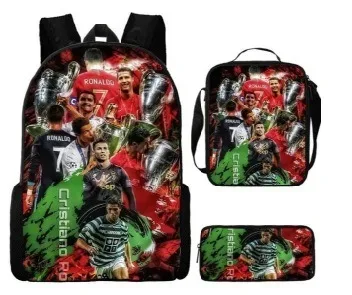 sac à dos d'école r-ronaldos pour enfants, sacs à bandoulière, sac à crayons-cr 7, sac à livres léger et décontracté pour garçons et filles, meilleur cadeau