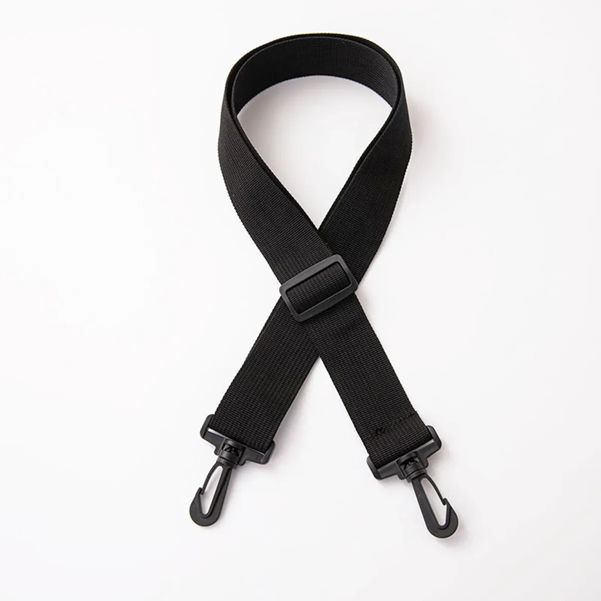 sangle de sac en toile de coton de couleur pure, ceinture réglable, fermoir à crochet en plastique noir, accessoires de sac à bandoulière diy