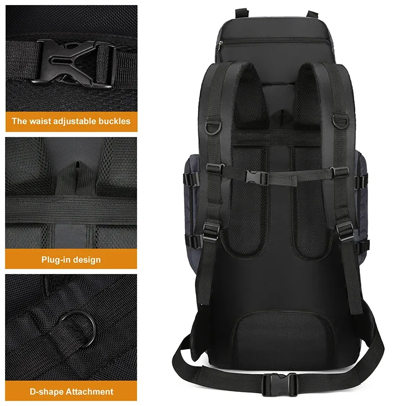 grand sac à dos de camping pour hommes et femmes, sacs de voyage, bagages de randonnée, sacs initiés, escalade en plein air, trekking, sac de voyage, 90l