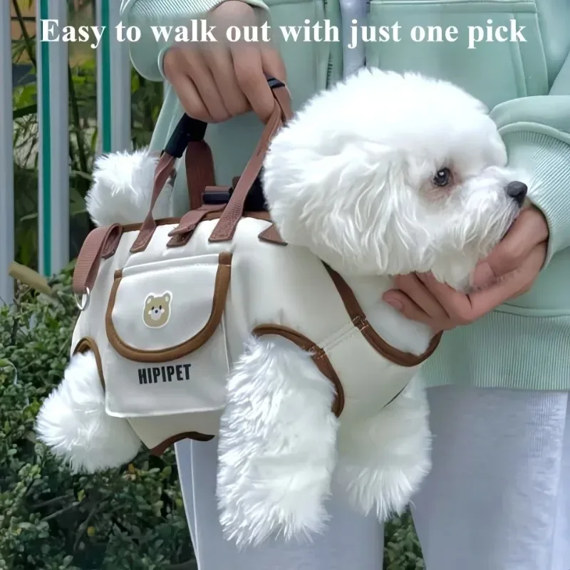 Sac à dos de transport multifonctionnel portable, sac à dos pour chien à double bandoulière, sac de transport pour animaux de compagnie à porter en bandoulière, sac de transport respirant pour animaux de compagnie en extérieur