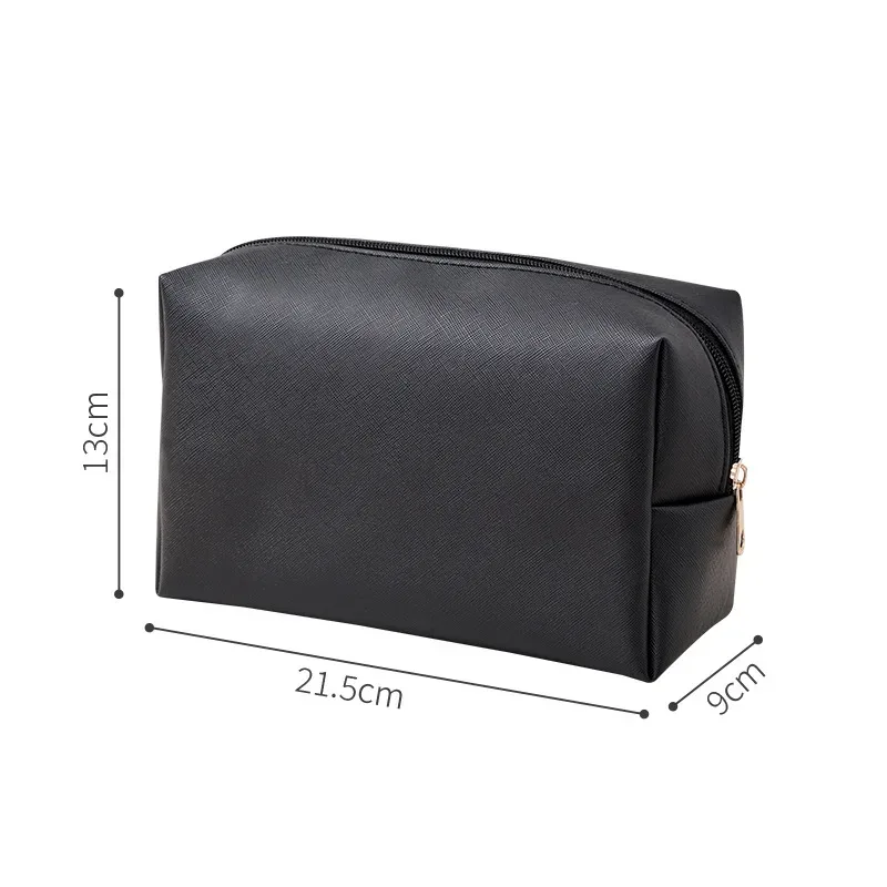trousse de maquillage grande capacité en cuir pu pour femme, organisateur cosmétique imperméable, sac de toilette de voyage avec sangle de transport pour dames