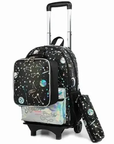 sac à dos d'école à roulettes sac d'école avec roulettes sac cartable enfants école sac à dos roulant pour filles sac de chariot d'école