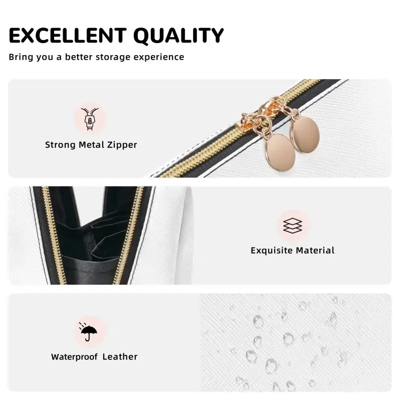 karl who – trousse de maquillage en cuir imprimé, pochette de rangement de voyage pliable et étanche, trousse de toilette portable pour femmes et filles