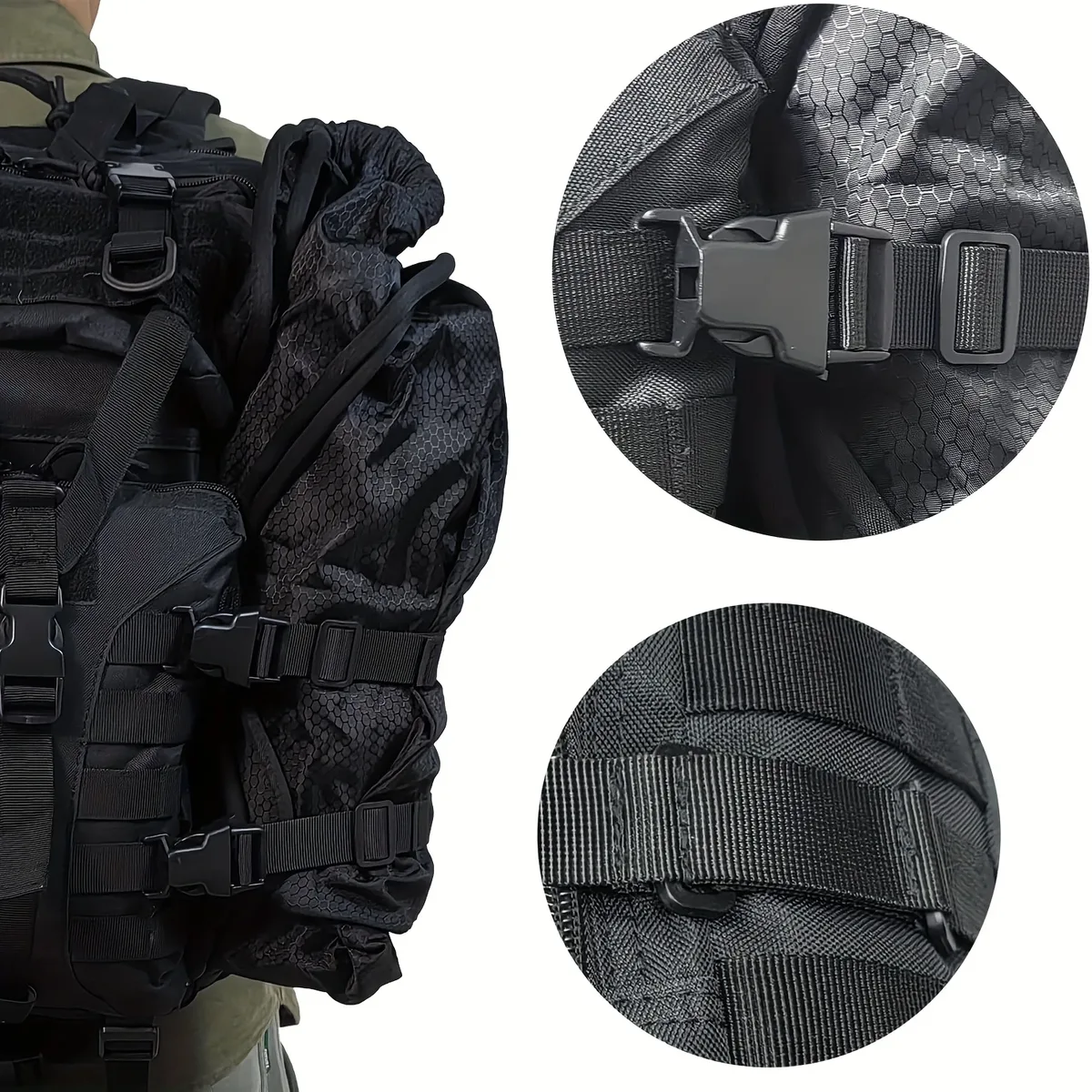 sangles de sac à dos tactiques molle, sangle de fixation réglable, sangle de fixation avec boucle, accessoires de sac à dos d'extérieur
