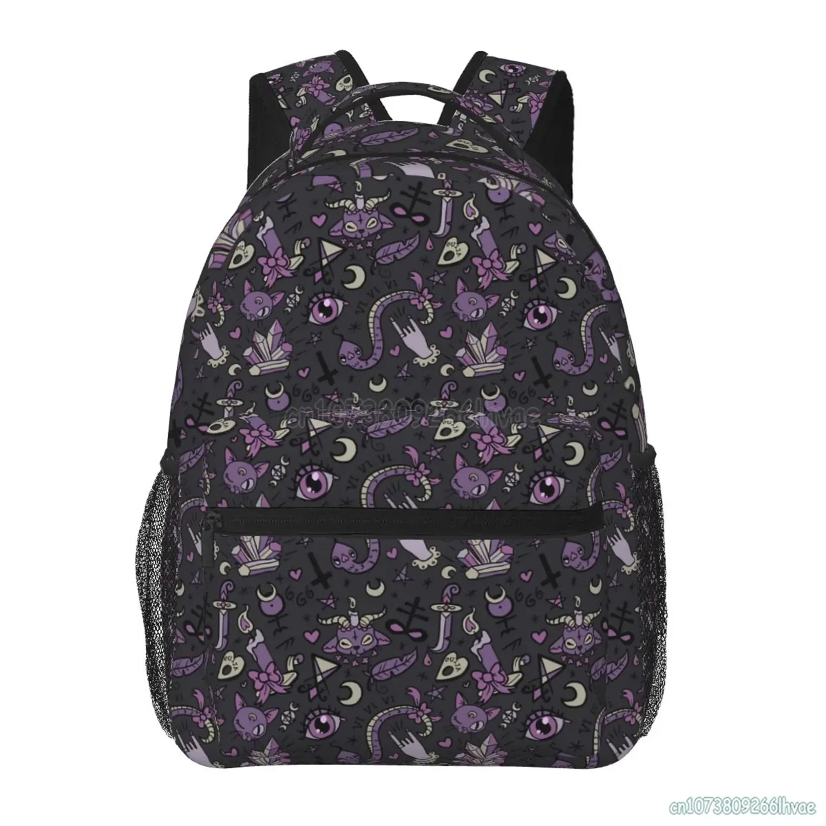 sac à dos scolaire étanche de grande capacité pour garçons et filles, sacs à dos de voyage, sacs à dos pour ordinateur portable, violet, noir, gothique, effrayant