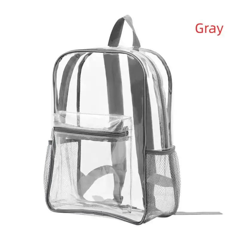 sacs à dos transparents imperméables en pvc, sangles réglables, doubles fermetures éclair durables, pour stade de baseball, sac à dos léger et transparent, 1 pièce