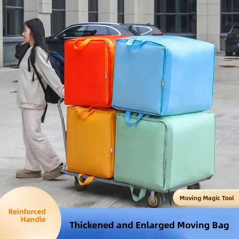 sac de rangement pliable épaissi pour couettes, imperméable, anti-poussière, résistant à l'usure, avec sangle, pour chambre et salon