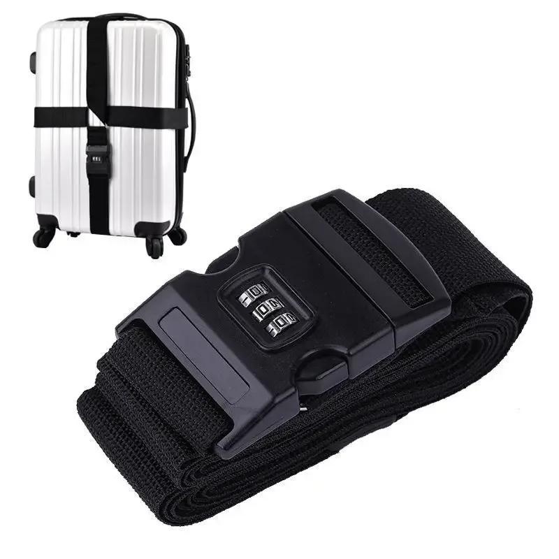 cipher lock ceinture de voyage trolley ceinture de sécurité boîte d'emballage de bagages sangle croisée valise emballage ceinture de sécurité renforcée sangle réglable