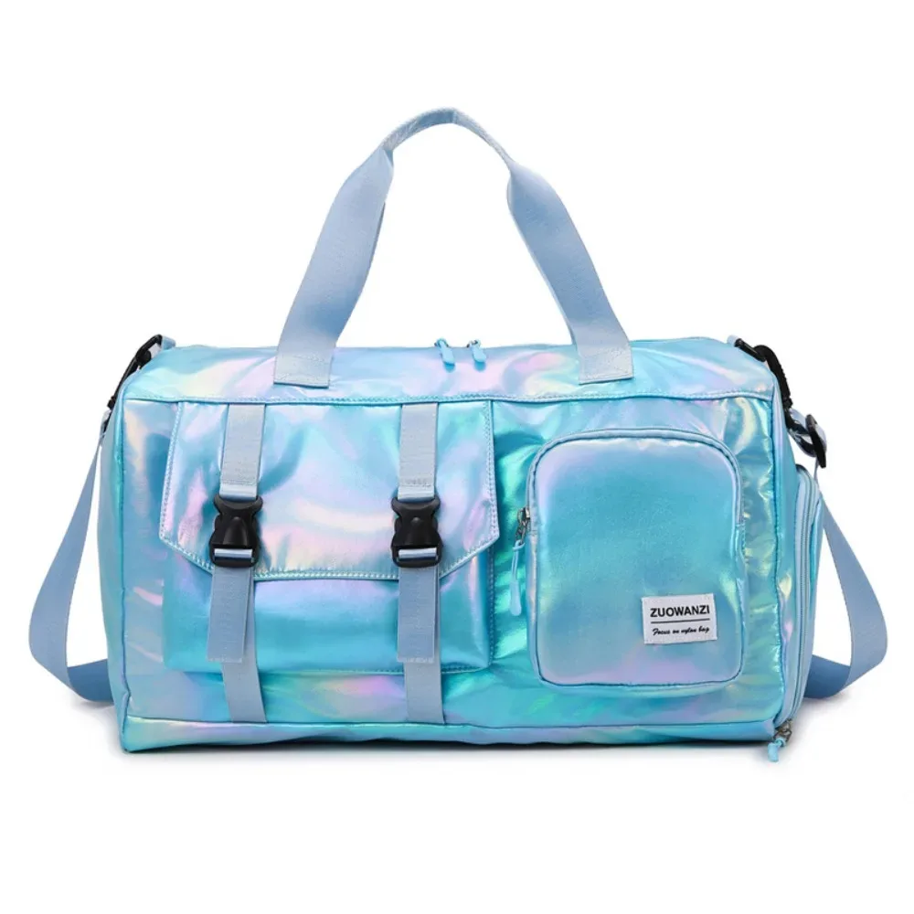 sac de sport brillant effet perle, étanche avec séparation sec/humide, sac de voyage grande capacité, sac de week-end, sac de sport pour femme