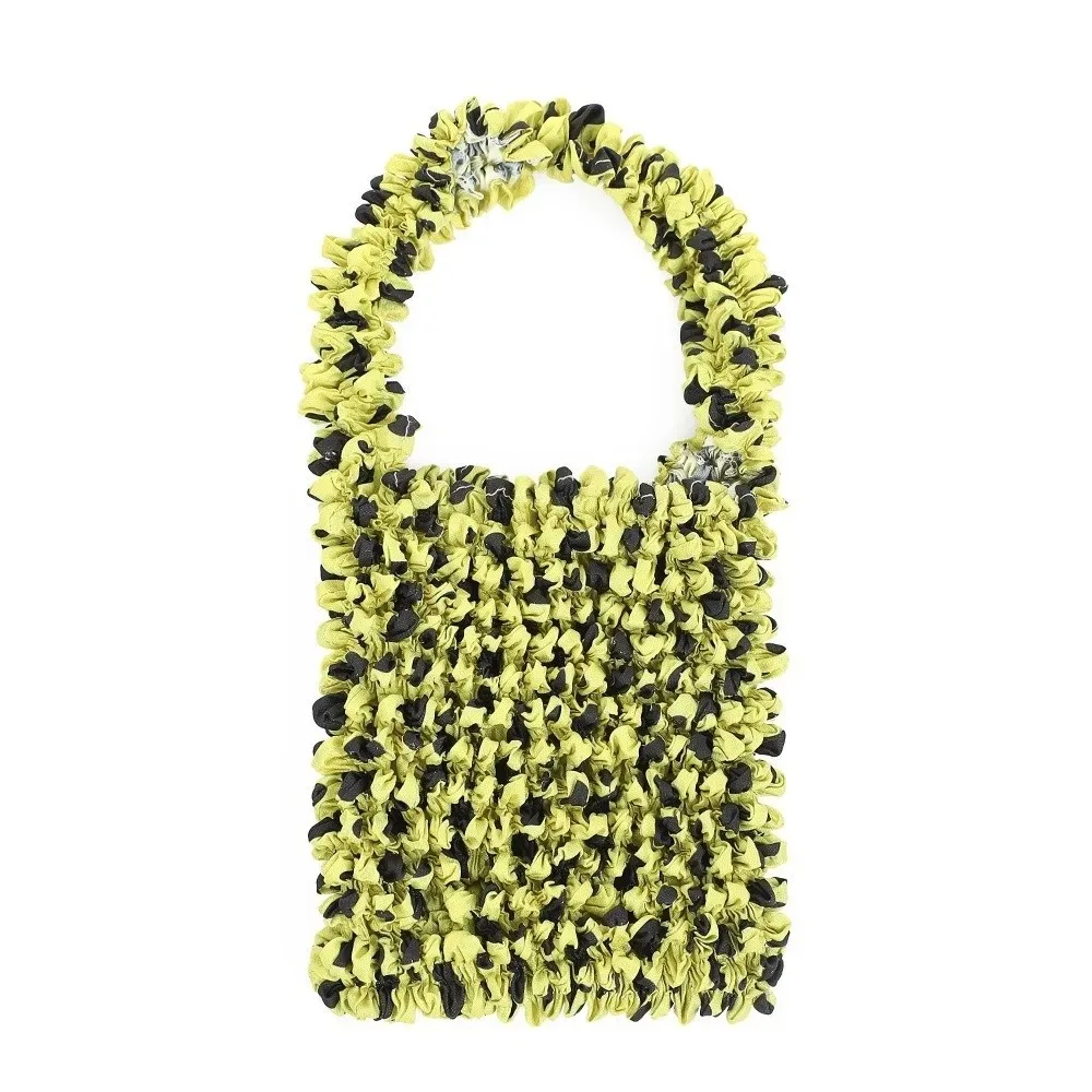 sac bandoulière grande capacité à pois noirs en tissu tissé, sac de shopping à pois en polyester doux, design réutilisable