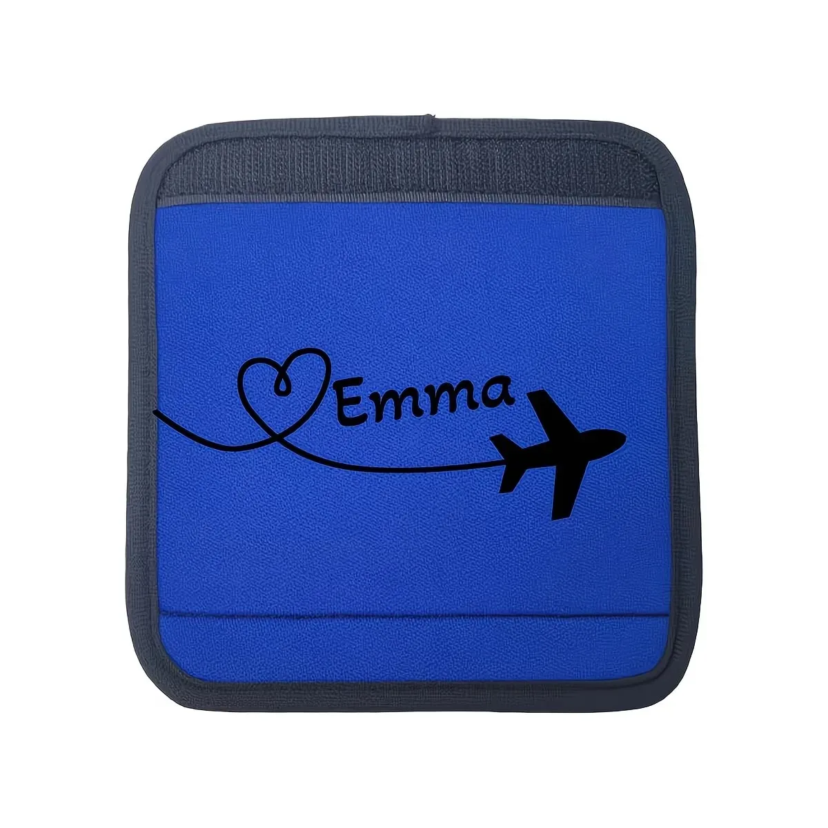 housse personnalisée, housse de protection pour poignée de bagage à motif cœur d'avion, housse de protection pour poignée de bagage avec texte personnalisé, cadeau de vacances personnalisé