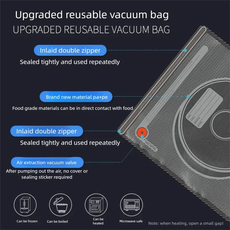 sac de rangement sous vide pour filament d'imprimante 3d, pa pe, épaissi, noir, résistant à la lumière, résistant à l'humidité, réutilisable, hermétique