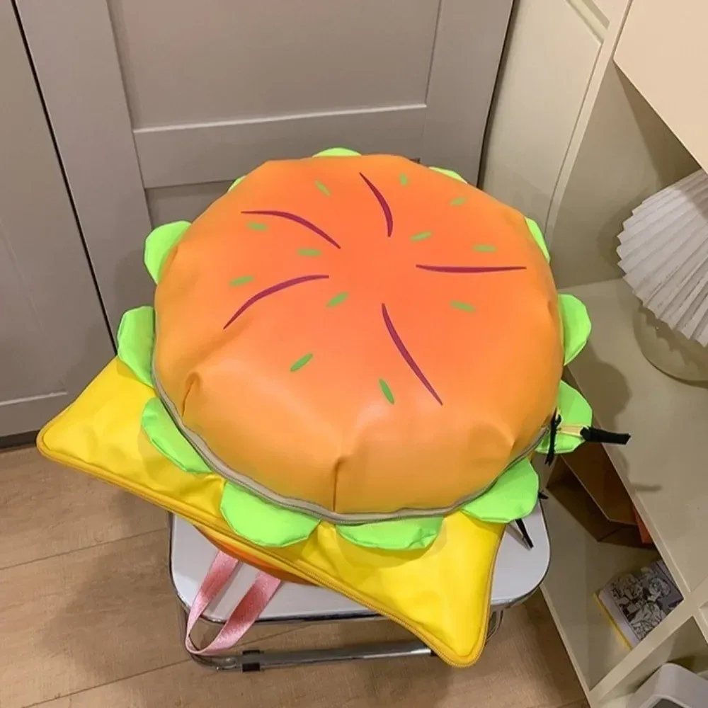 sac à dos pour cheeseburger de grande capacité, tendance, joli style, étanche, multicouche, pour hamburger, usage scolaire