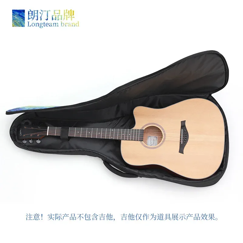 étui pour guitare 36 40 41 pouces van gogh nuit étoilée sac à dos d'animation interactif épaissir transporter accessoires de guitare