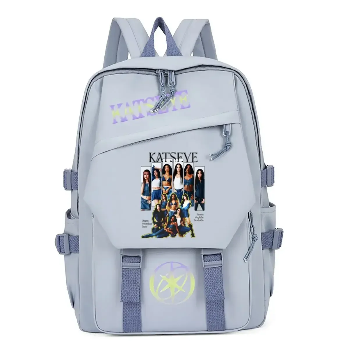 sac à dos d'école imprimé kpop katseye pour adolescentes, sac à dos de grande capacité pour étudiantes, sac à dos de mode pour femmes, sac à dos de voyage
