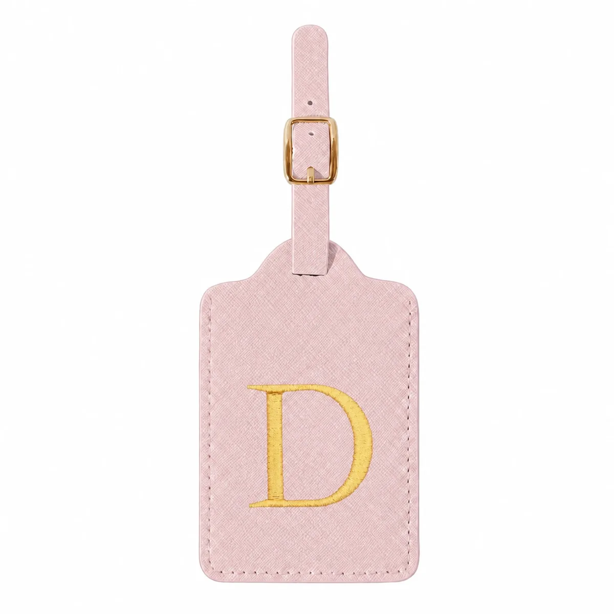 étiquette de bagage rose à 26 lettres, adaptée pour la plage, les vacances d'été, la rentrée scolaire et d'autres occasions.