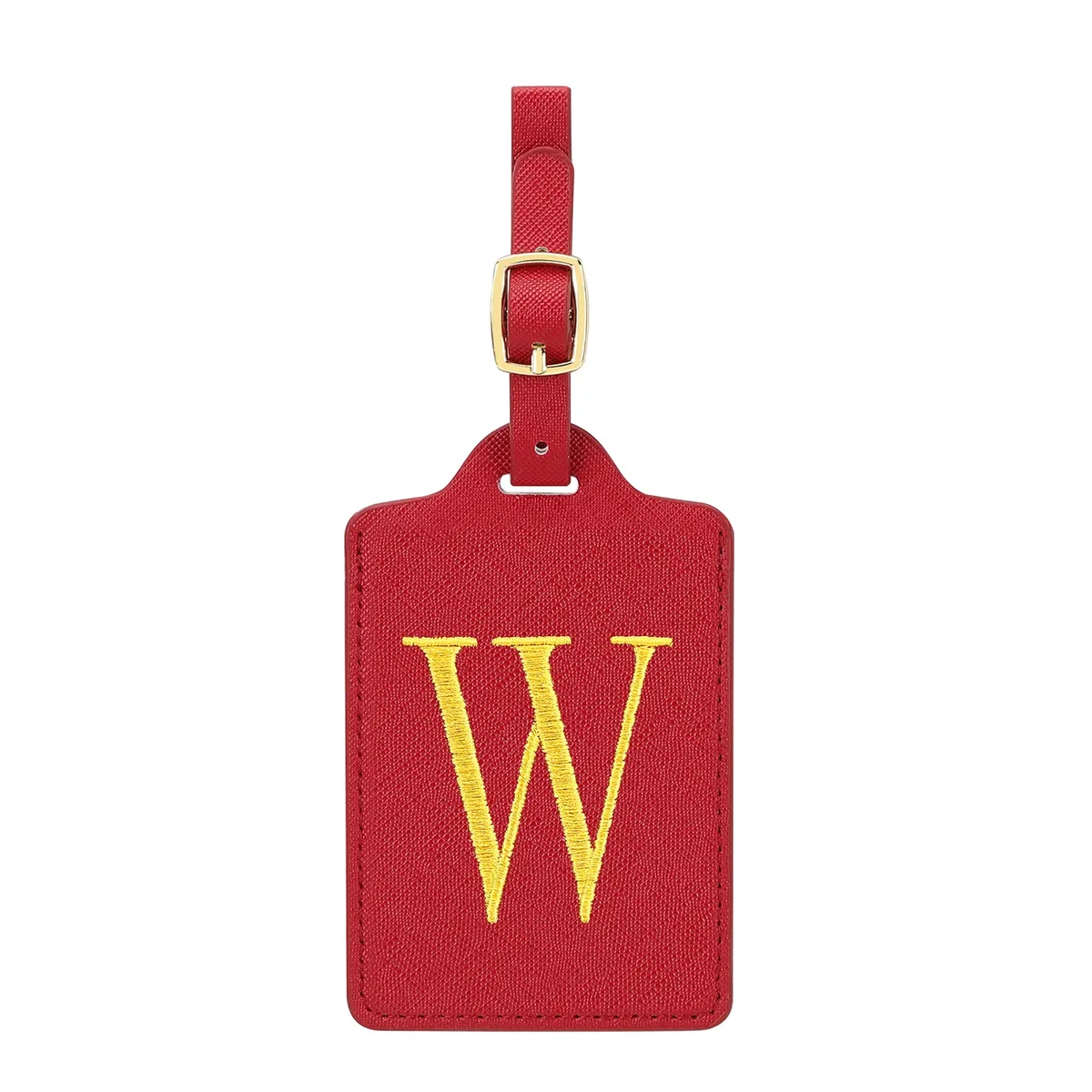 étiquettes de bagage miyin 26 lettres en cuir pu pour valises, protection de la vie privée, accessoires de voyage essentiels, rouge éclatant