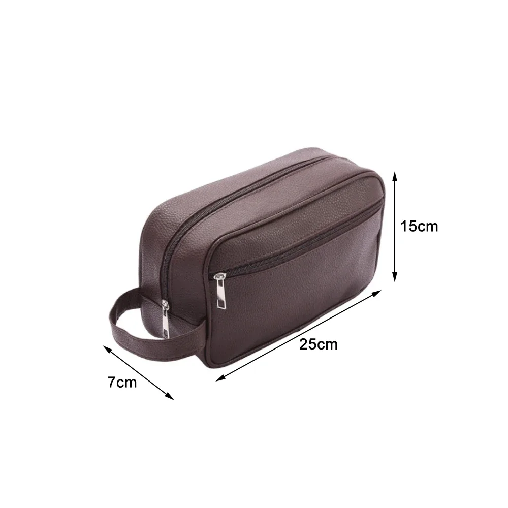 trousse à cosmétiques de voyage en cuir pu pour hommes, sacs de maquillage à fermeture éclair, trousse de toilette de grande capacité, évaluation des poudres de stockage de cosmétiques, nouveau