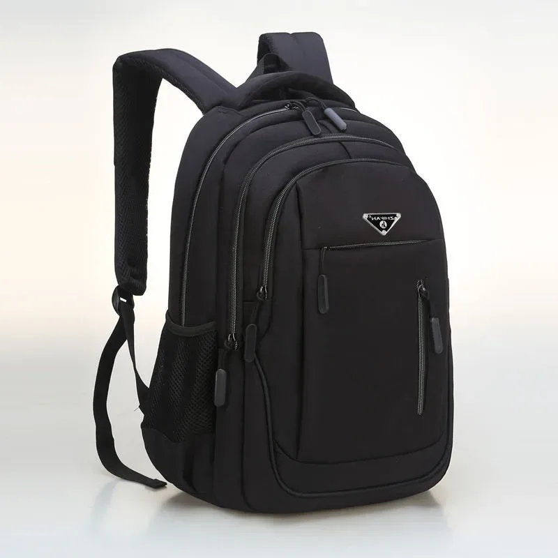 sac à dos de grande capacité pour hommes, sacs à dos pour ordinateur portable 15.6 oxford noir solide, sacs de lycée pour adolescents, collège garçon, sac à dos pour étudiant