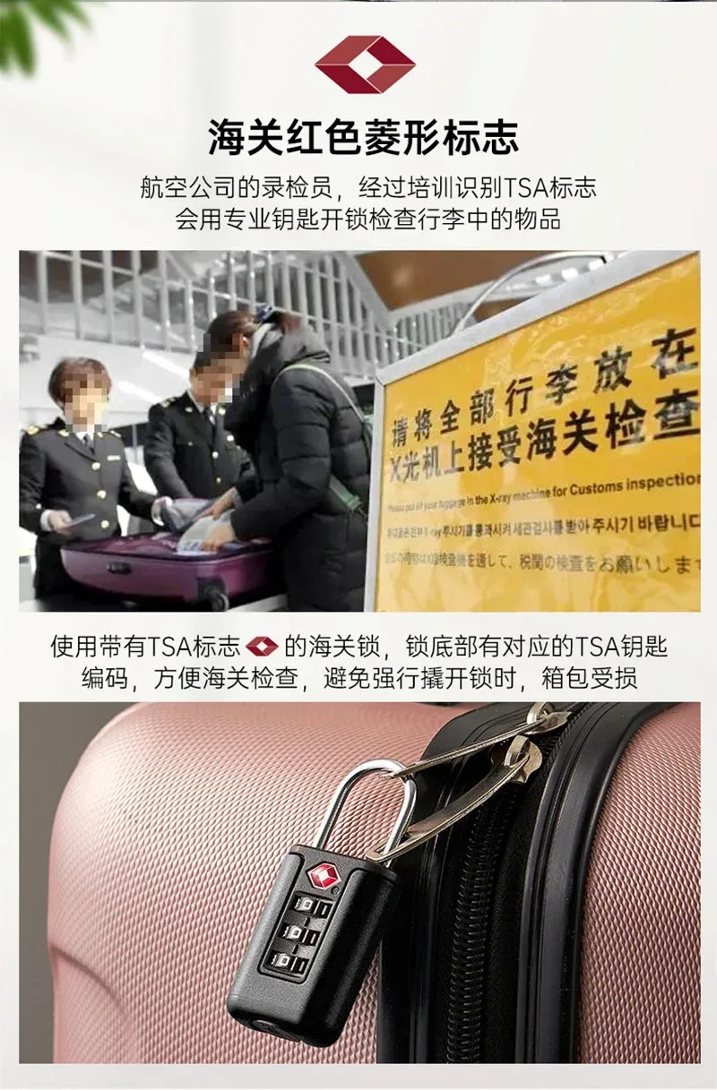 serrures de bagages approuvées par la tsa, serrures tsa pour bagages, cadenas à combinaison à 3 chiffres, serrure de voyage pour valises et bagages (noir)