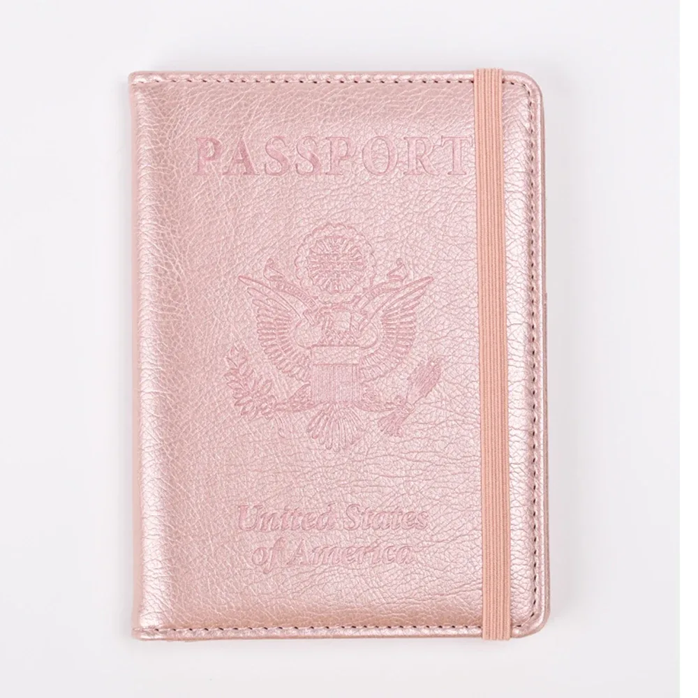 porte-passeport en cuir pu rfid pour hommes et femmes, idéal pour sécuriser, élégant pour les états-unis, portefeuille de voyage durable, organisateur de documents