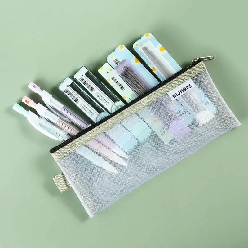 trousse de maquillage, sac à main d'école, étuis à crayons pour bureau, grande et petite trousse de toilette transparente en nylon pour étudiants