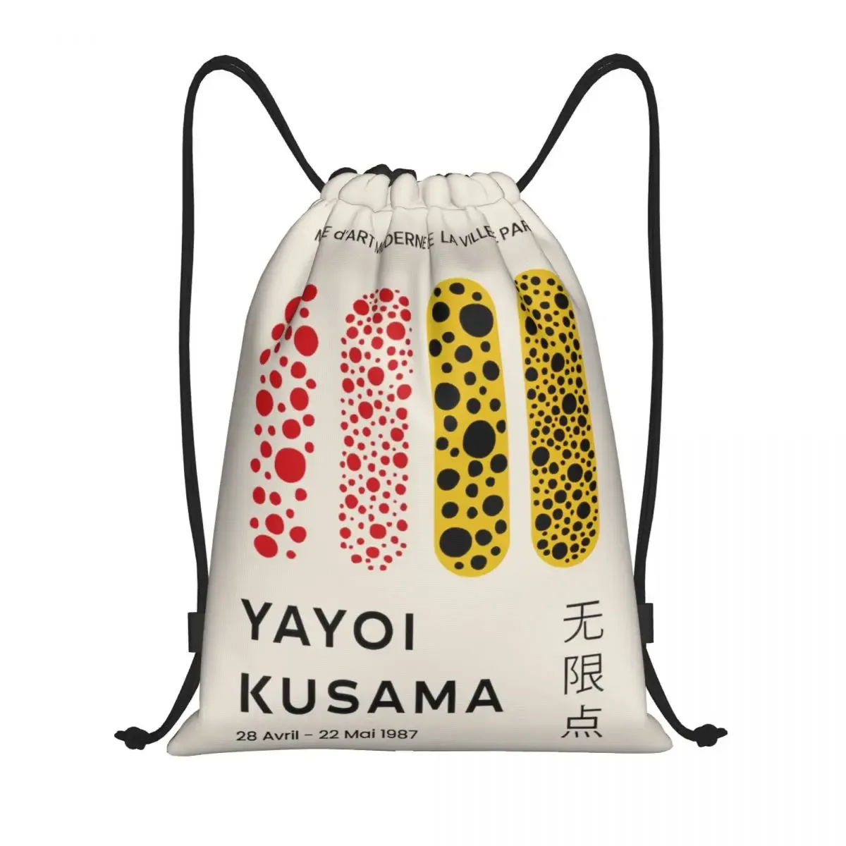 sacs à cordon d'exposition japonaise personnalisés yayoi kusama pour l'entraînement sacs à dos de yoga femmes hommes sac à dos de sport