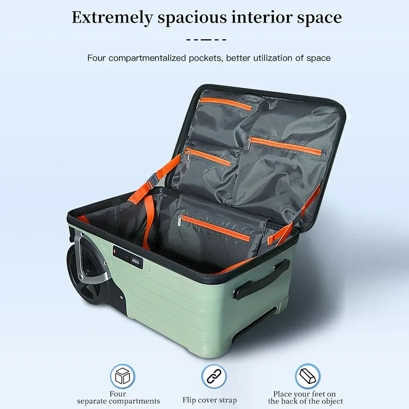 nouveau bagage à grande roue de camping en plein air avec ouverture latérale, valise de voyage pc de grande capacité, roues unidirectionnelles, 24 pouces