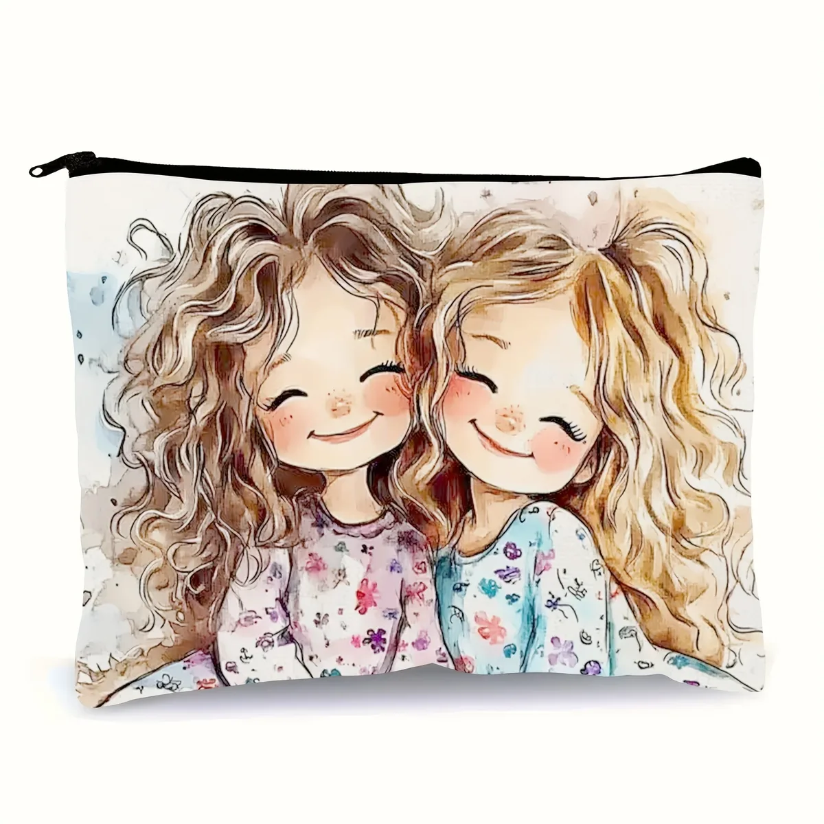 pochette de rangement de maquillage avec personnage de dessin animé mignon, sac à cosmétiques durable pour femmes et filles, trousse à crayons, sac de rangement d'accessoires