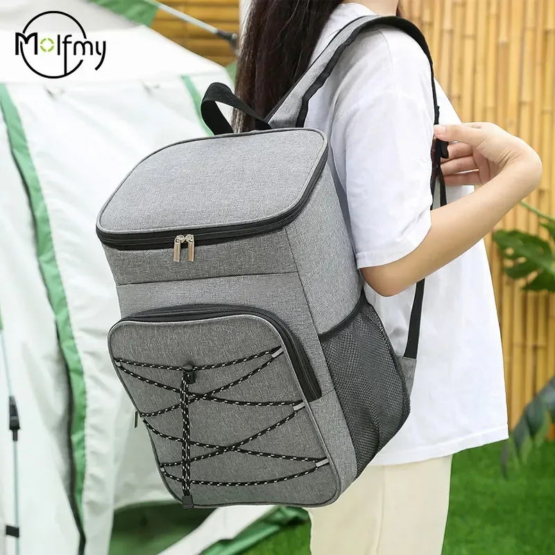 sac à dos isotherme étanche, grande capacité, sacs à déjeuner durables en tissu oxford, sacs à dos d'isolation thermique anti-fuite pour le camping