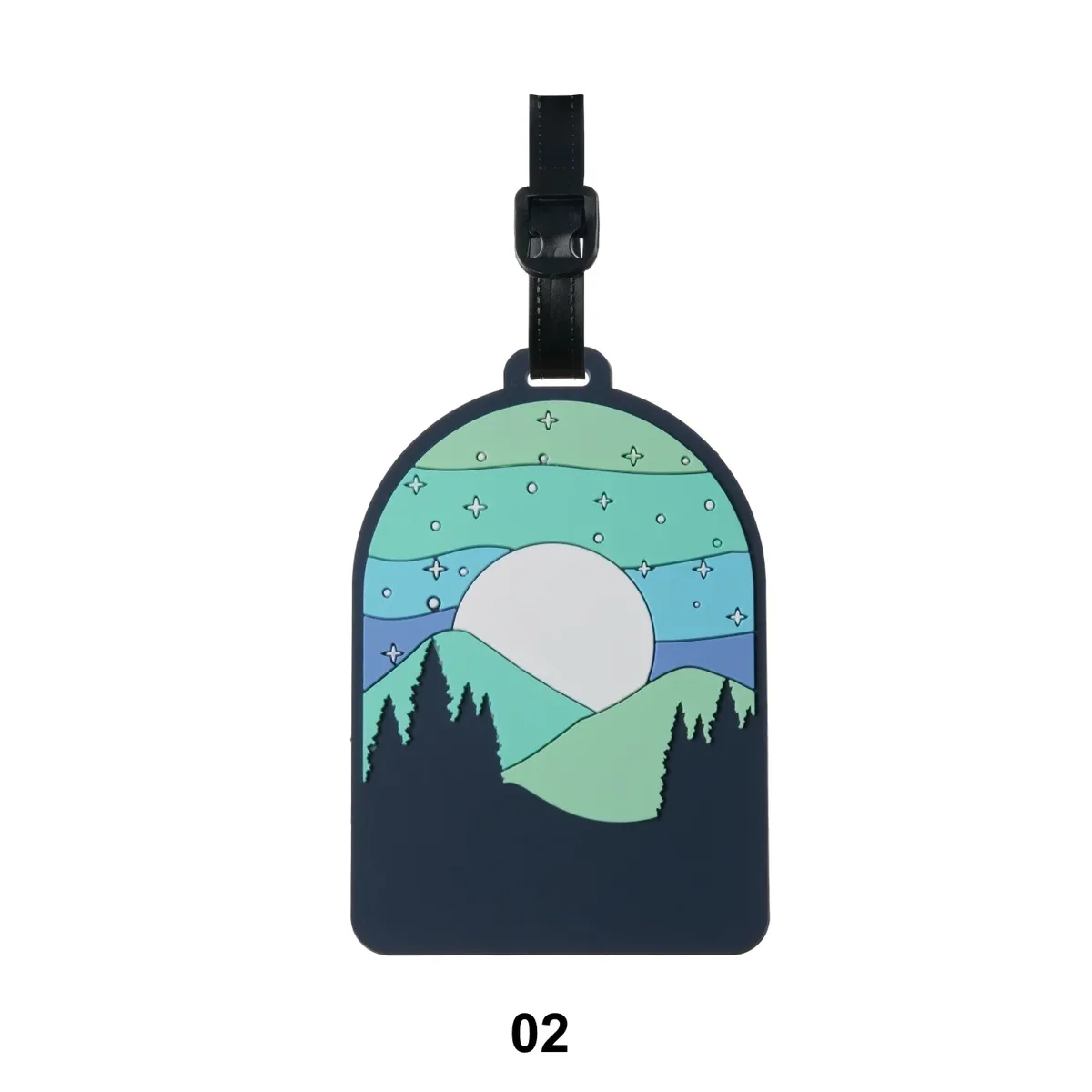 étiquette de bagage pour valises, étiquettes d'identification de bagages avec paysage de montagne et de coucher de soleil pour le voyage, protection de la vie privée pour sacs de voyage
