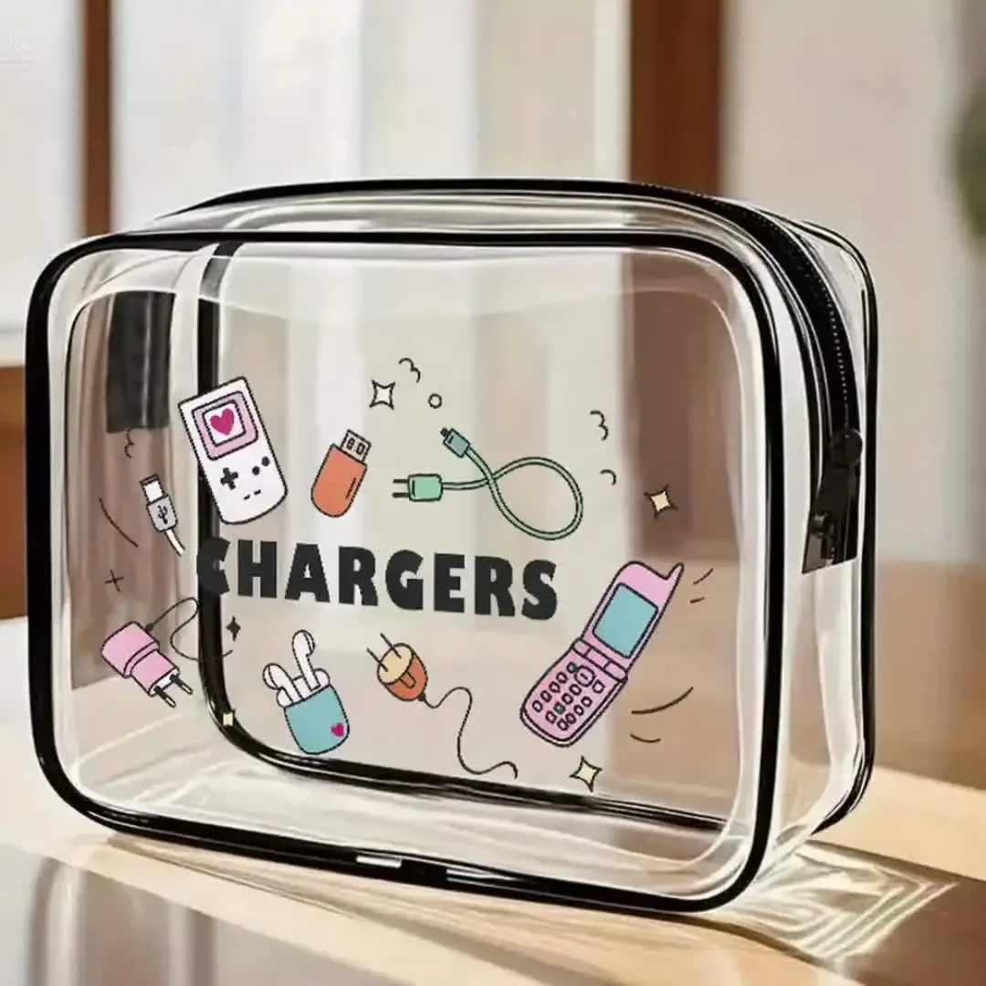 1 pièce trousse de maquillage transparente grande capacité en pvc, pochette de toilette de voyage à fermeture éclair, organiseur de cosmétiques, étui de rangement transparent, cadeau pour femme