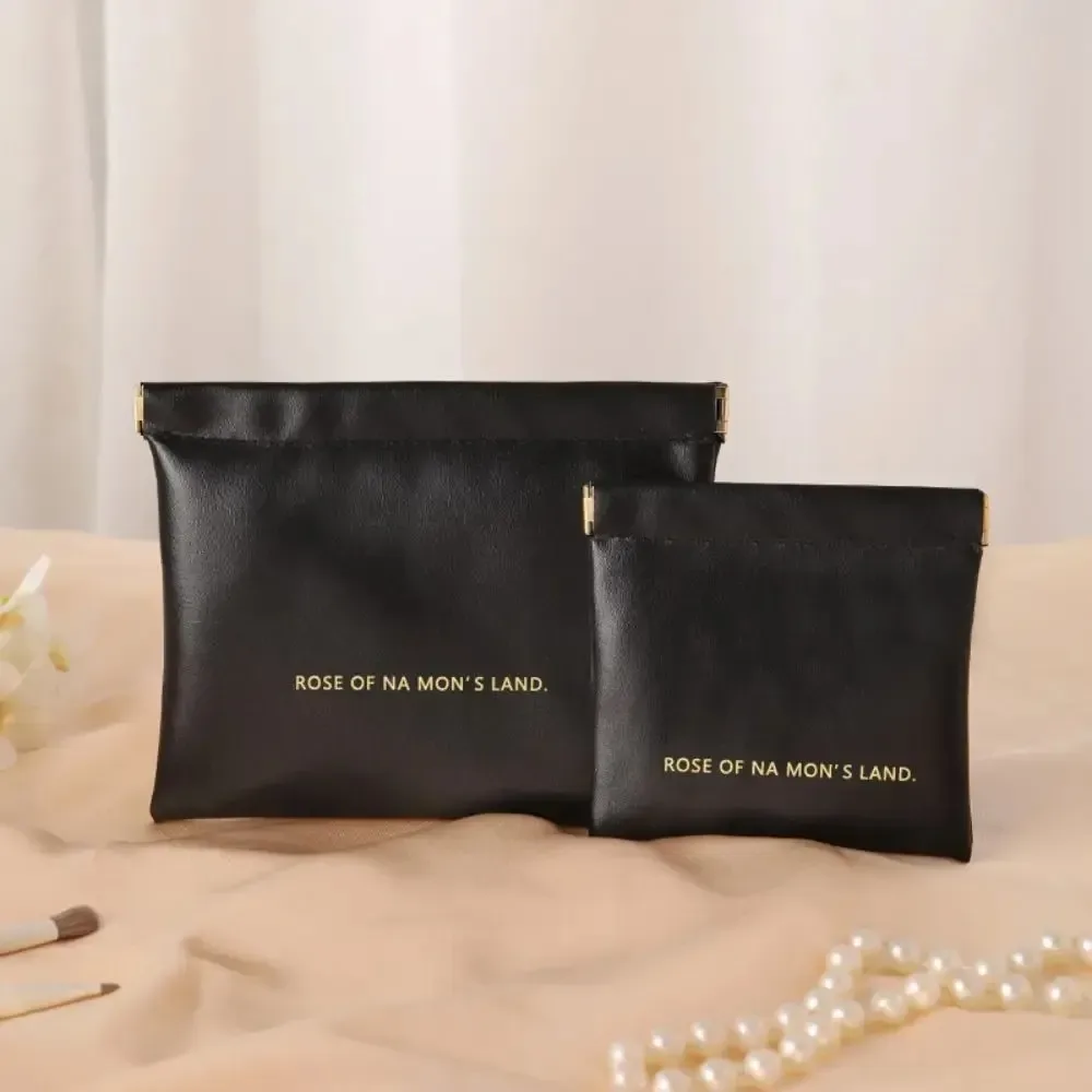 petit sac à fermeture automatique, trousse de maquillage pour rouge à lèvres simple et à la mode, sac pour écouteurs avec câble de données pour chargeur portable, mini sac à cosmétiques