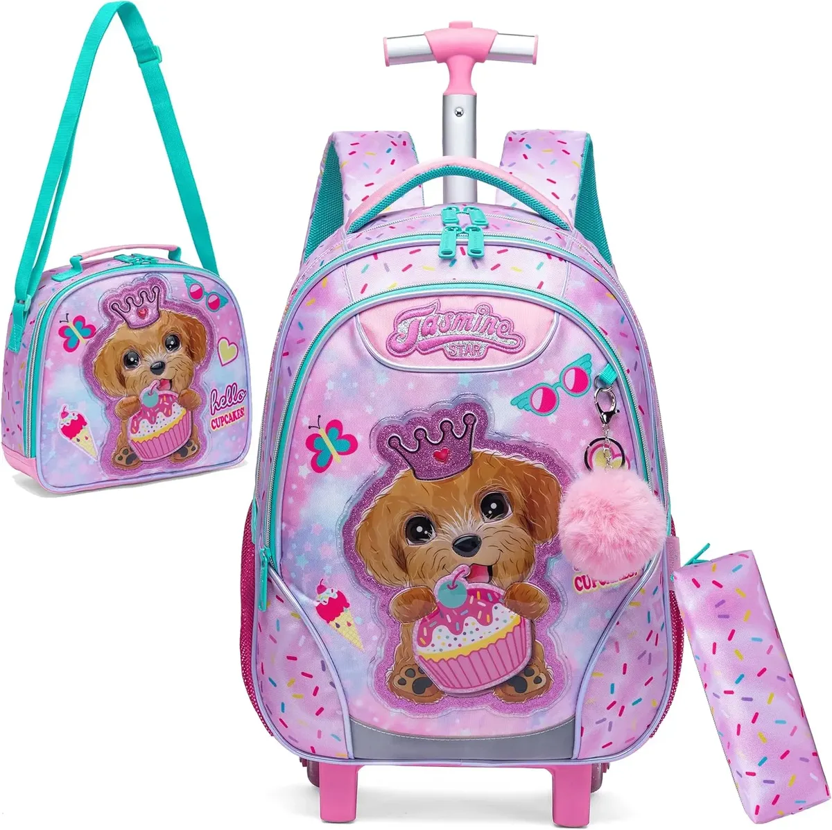 sac à dos à roulettes licorne pour filles et enfants, sac d'école à roulettes, bagage de voyage, cadeau mignon pour élèves du primaire, sac à roulettes