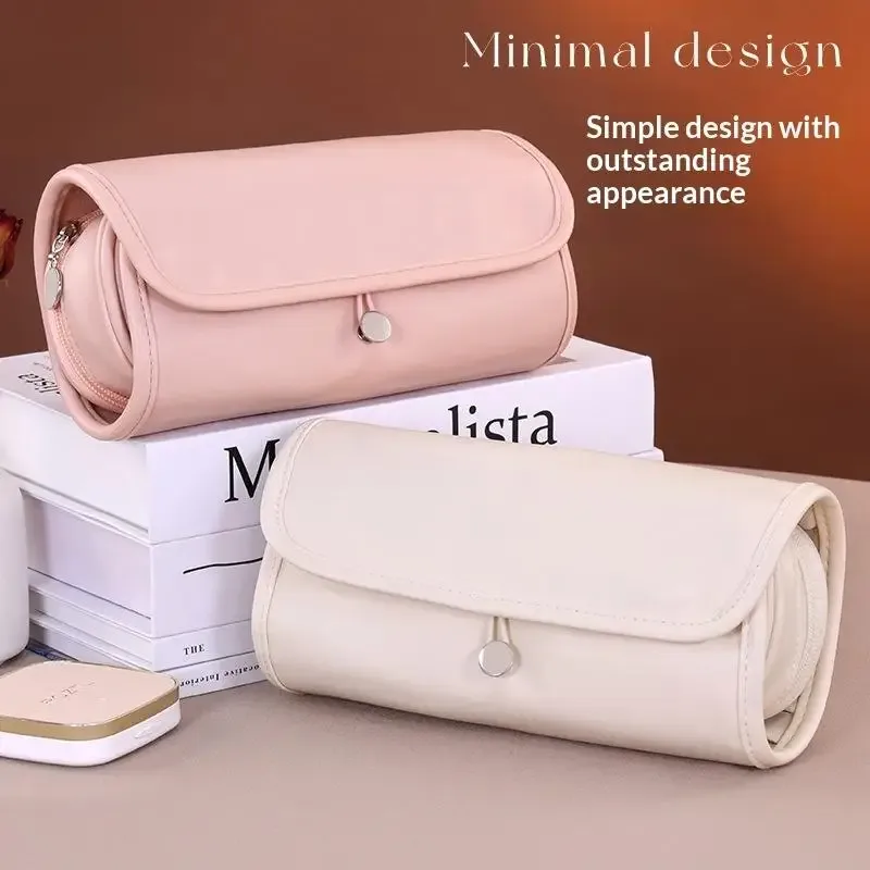 sac de maquillage multifonctionnel de grande capacité, sac de voyage pour pinceaux de maquillage pour femmes, sac de rangement de maquillage pliable portable et tendance
