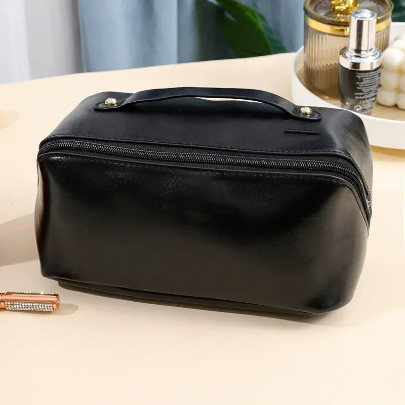 trousse de maquillage femme, sac de rangement cosmétique de luxe, boîte de voyage zippée pour maquillage et articles de toilette
