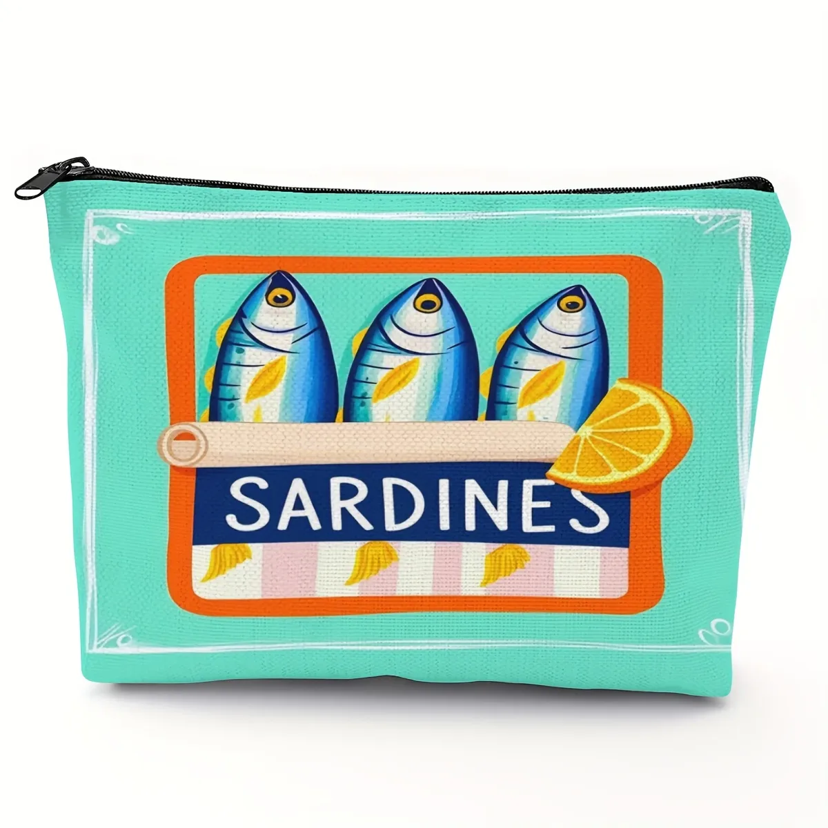 trousse de maquillage unisexe légère et durable – design vintage sardines olive oil